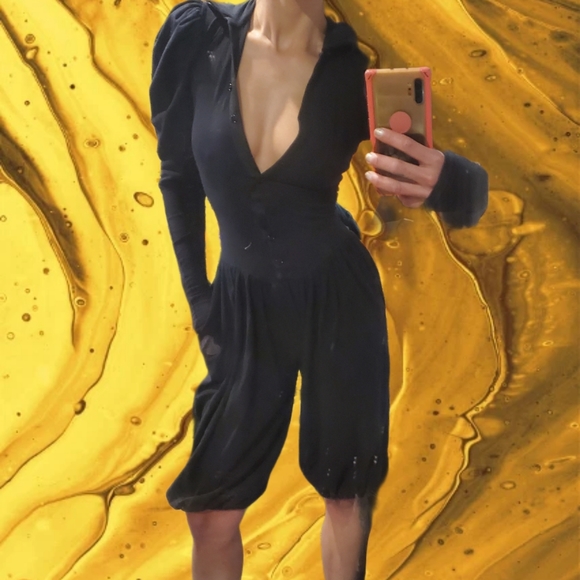 BETSEY JOHNSON Vintage Puff Sleeved Jumpsuit 'Punk Label' - Picture 4 of 10